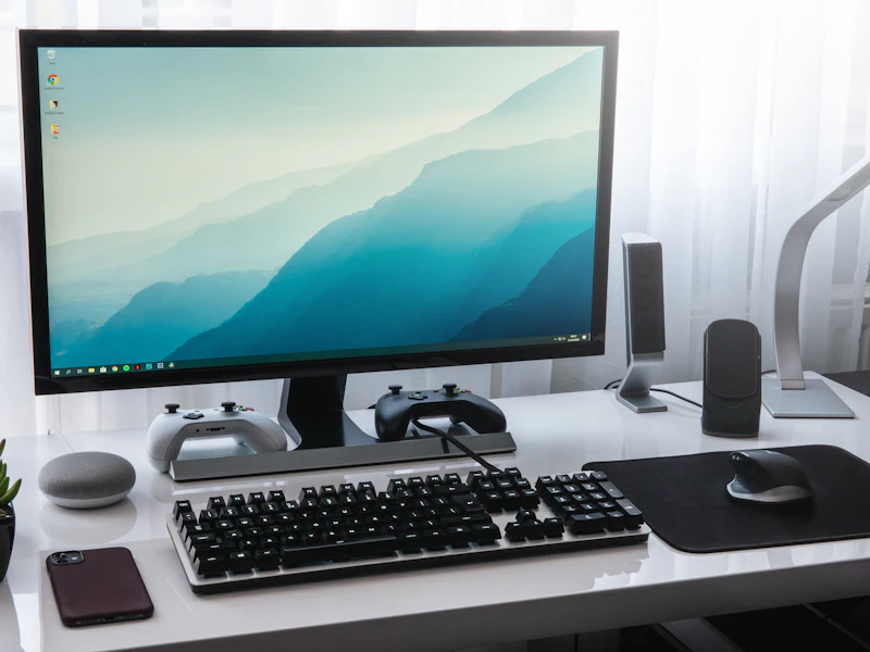 27″ QHD monitor — USB-C dock
